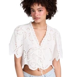 MOON RIVER EYELET TOP